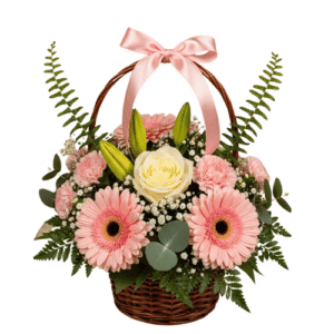 Canasta Floral Rosa Elegance