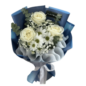 Bouquet White & Blue Elegance