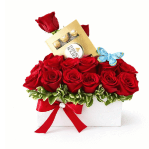 Caja Romántica con Rosas y Chocolates