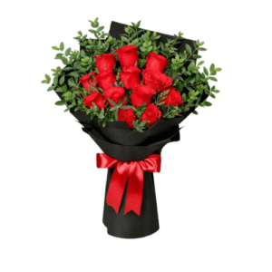 Bouquet Rosas Rojas con Follaje Premium