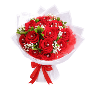 Bouquet Rosas Rojas con Detalles Decorativos