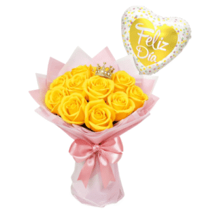 Bouquet Princesa Amarilla con Globo