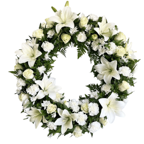 Corona de Condolencias Blanca Mixta