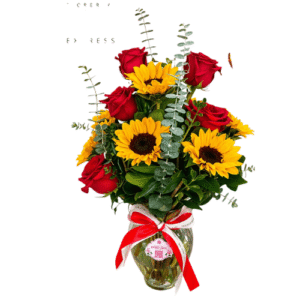Pecera de Girasoles y Rosas