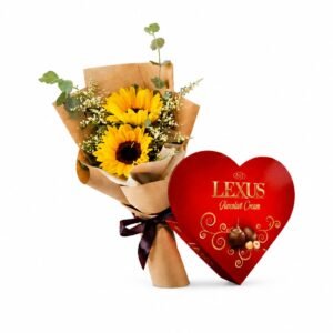 RAMO DE 2 GIRASOLES CON CHOCOLATE