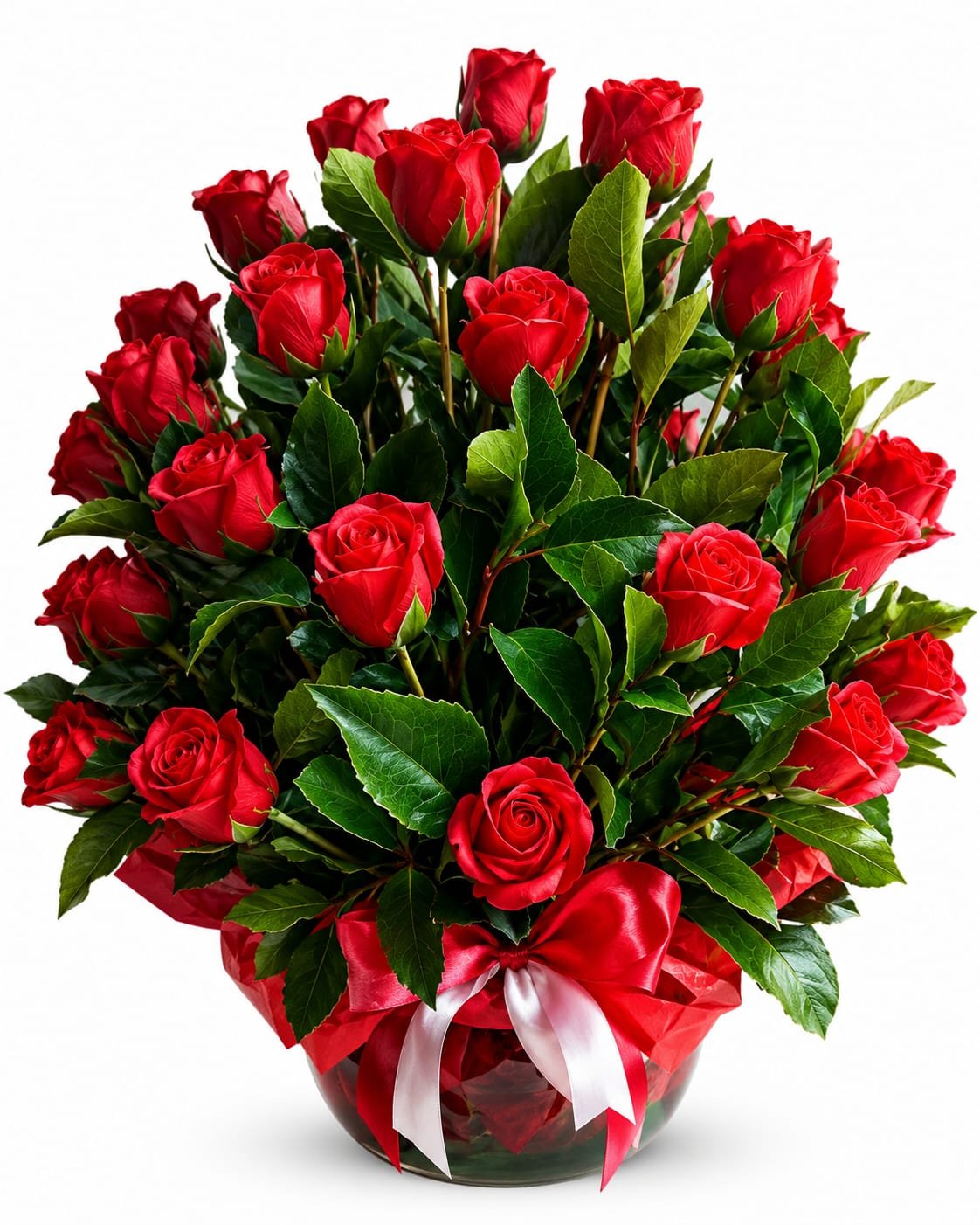 PECERA GRANDE CON ROSAS DE JABON