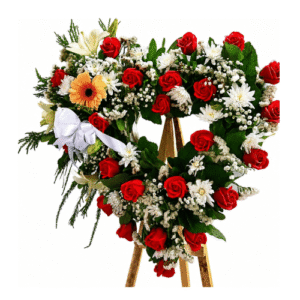 Arreglo de condolencia en forma de corazón