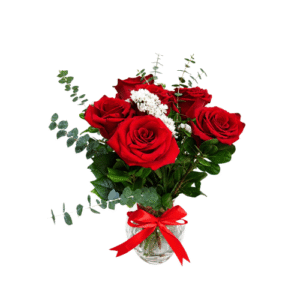 Arreglo Floral con Rosas Rojas en Florero