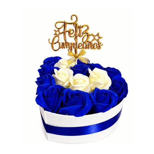 Box de corazón azul