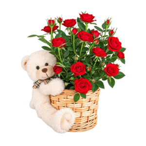 Canasta con rosas