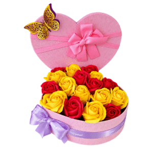 Box en forma de corazón rosado