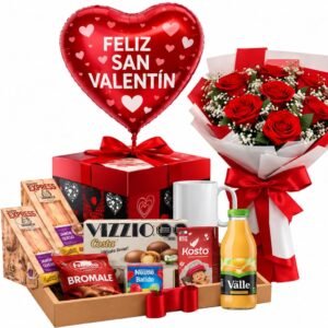 Desayuno san Valentín+ Ramo de rosas